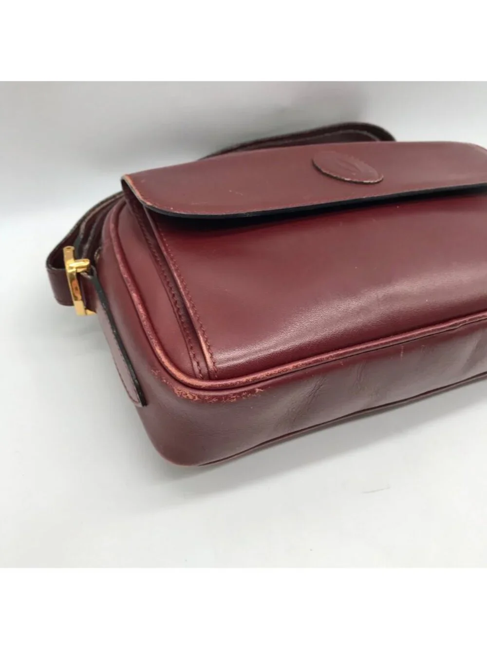 Cartier Burgundy Leather Must De Cartier Shoulder Bag